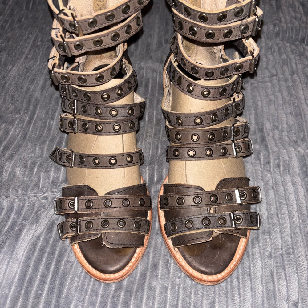 Freebird by Steven Black and Brown Strappy Sandals